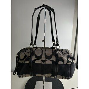 DAMAGED / WORN Coach Handbag F13551 Canvas Black